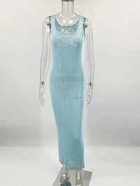 TARUXY Sequin Slim Maxi Dress Female Backless Glitter See-Through Sexy Patchwork Autumn Women's Long Club Party Dresses Vestido