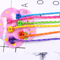 6Pcs/Set Colorful Braids Hair Extensions with Hair Clips Girls Rainbow Braided Ponytail Hairpieces Hair Accessories for Kids