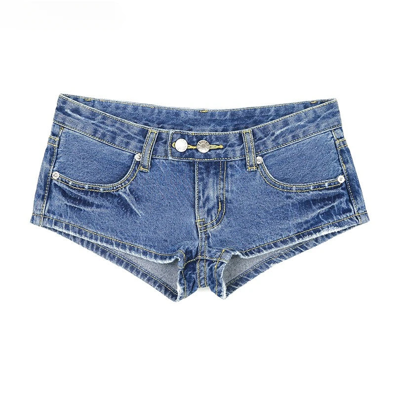 2025 New Fashion Low Waist Denim Shorts Nightclub Spice girls Sexy Women Hot Jeans Jeans Short Pants Washed Blue Short Bottoms