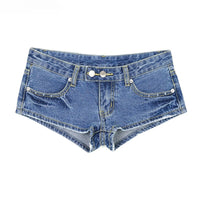 2025 New Fashion Low Waist Denim Shorts Nightclub Spice girls Sexy Women Hot Jeans Jeans Short Pants Washed Blue Short Bottoms