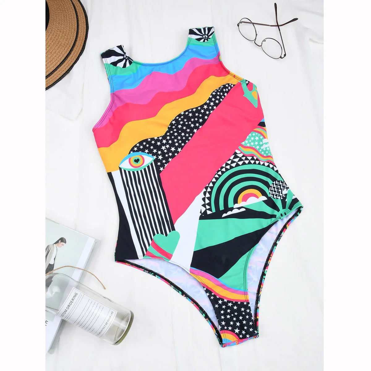 Woman Sexy Bikini One Piece Swimsuit Halter Print Swimwear Women Brazilian Bathing Suits Bodysuit Beach Wear Backless Monokini