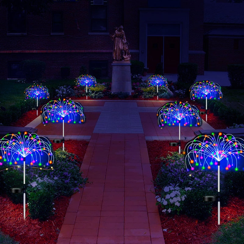 Solar LED Firework Fairy Lights Outdoor Waterproof Garden Decoration Lawn Pathway Solar Lamp