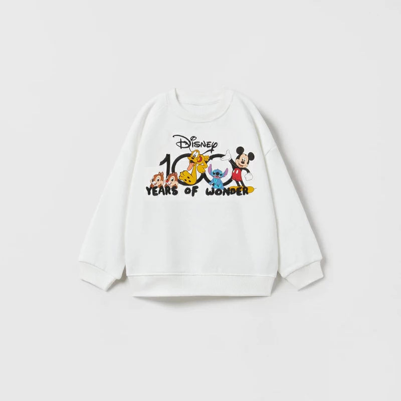 Cartoon Sweatshirts Pure Color Casual Sports Long-sleeved T-Shirt For Boys And Girls