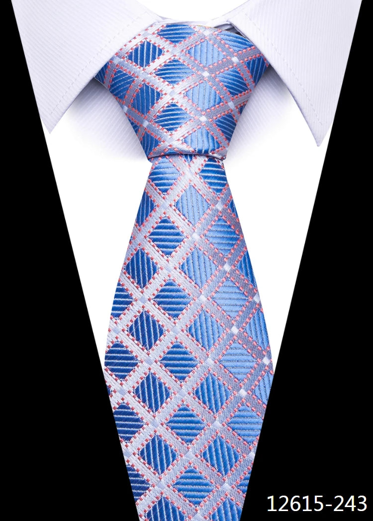 Newest Style 8 cm Necktie Man Blue Golden Striped Wedding Accessories Performance Tie Men Necktie Gravatas Fit Business