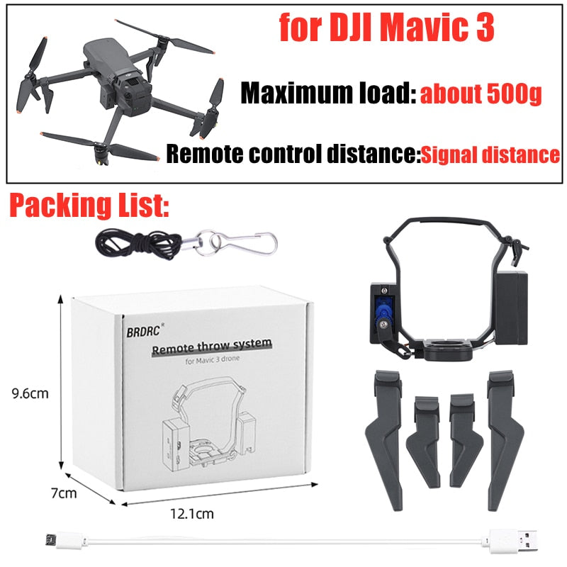 Airdrop System for DJI Mavic 3/2 Pro Zoom AIR 2 Mini 2/Mini 3 Drone  Wedding Ring Gift Deliver