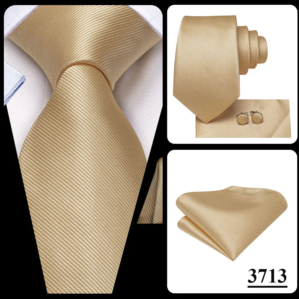 Hi-Tie Champagne Floral Paisley Silk Elegant Tie For Men Groom Wedding Men Necktie Pocket Square Cufflink Accessory Wholesale