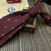 New Trendy Navy Brown Neckties For Men 7cm Formal Business Silk Neck Tie Shirt Suit Cravat Tuxedo Wedding Party Daily Wear Gifts