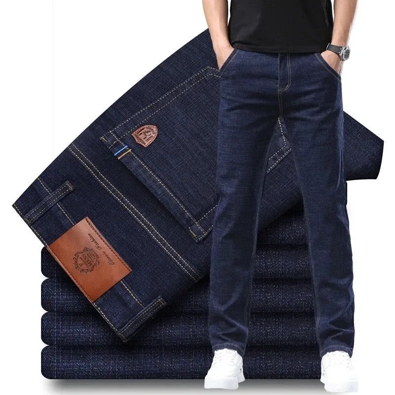 Jeans Men Autumn and Winter New Elastic Business Men's Pants Youth Men Straight Man Men's Adult Seasons A Comfortable Gentleman