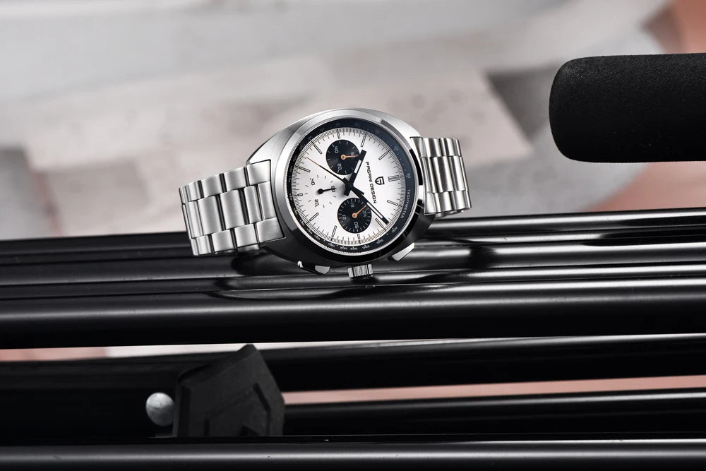 PAGANI DESIGN 2024 Retro Luxury Men's Watches Sports Chronograph VK63 Quartz Watch For Men AR Sapphire Waterproof Leather Clock