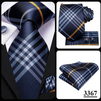Hi-Tie Blue Business Solid 100% Silk Men's Tie NeckTie 8.5cm Ties for Men Formal Luxury Wedding High Quality Gravata