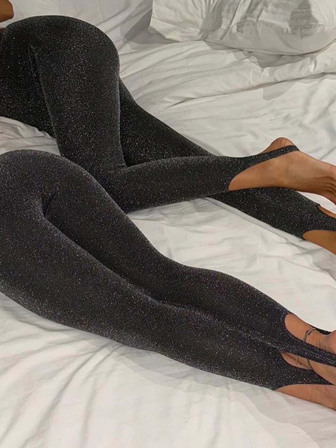 New Fashion Knit Bright Silk High Stretch Solid Color Pants Bright Silk Leggings Tight Foot High Stretch Pants For Women
