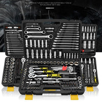 46pcs Socket Ratchet Car Repair Tool Wrench Set Head Ratchet Pawl Socket Spanner Screwdriver Professional Metalworking Tool Kit