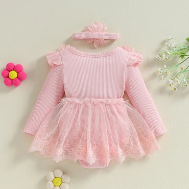 Little Princess Birthday Party Dress Embroidery Flower Lace Tutu Romper Dress Infant Baby Girl Clothes Outfits