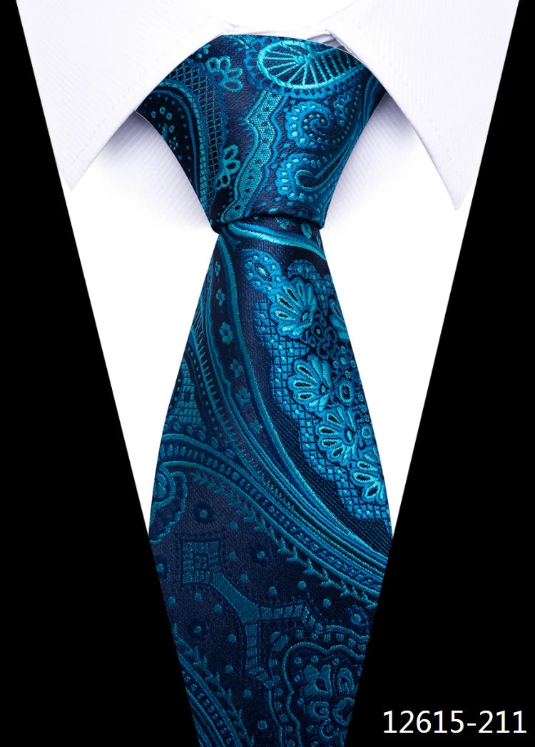 Newest Style 8 cm Necktie Man Blue Golden Striped Wedding Accessories Performance Tie Men Necktie Gravatas Fit Business
