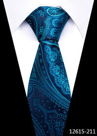 Newest Style 8 cm Necktie Man Blue Golden Striped Wedding Accessories Performance Tie Men Necktie Gravatas Fit Business