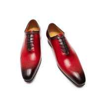 Italian Mens Genuine Leather Dress Shoes Blue Purple Oxfords Wedding Party Formal Shoes Whole Cut Elegant Men's Footwear