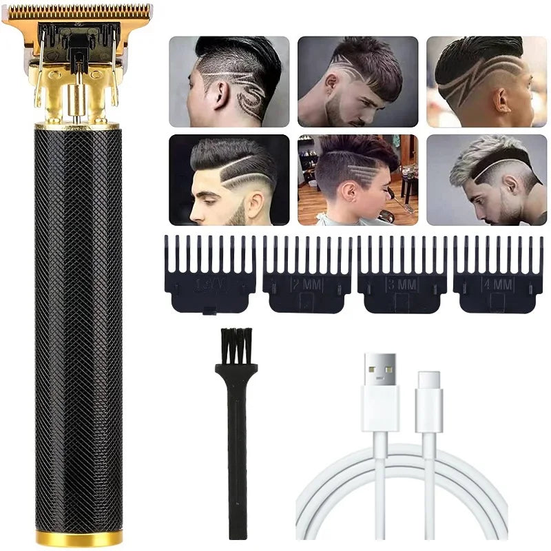 T9 Vintage Hair Trimmer Cordless Electric Hair Cutting Machine USB Rechargeable Hair Clipper For Men Barber Trimmer Beard Shaver