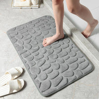 Foot Mat Coral Fleece Floor Mat Household Memory Foam Embroidered Bathroom Thickened Absorbent Floor Mat Door