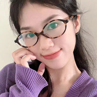 Vintage Oval Sunglasses NEW Women Luxury Brand Designer Small Oval Anti Blue Light Glasses Retro Fashion Men Leopard Eyegalsses