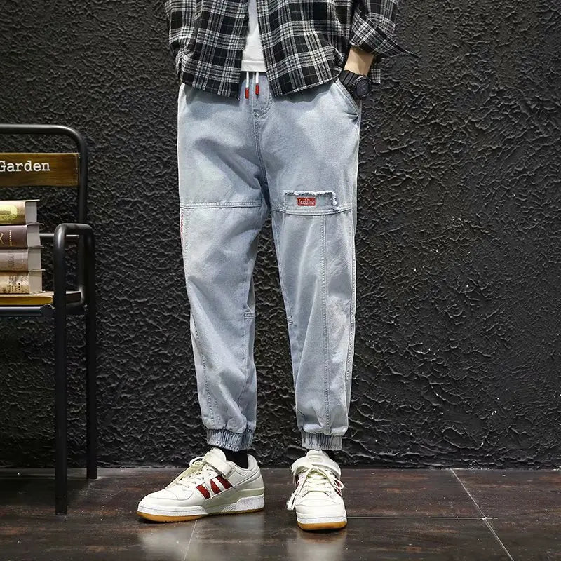 2023 New Streetwear Hip Hop Cargo Pants Men's Jeans Elastic Harun Joggers In Autumn and Spring Men ClothIng