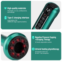 Electric Cupping Device 12 Levels Vacuum Cupping Cans USB Rechargeable Scraping Cupping Cans Suction Massage Apparatus