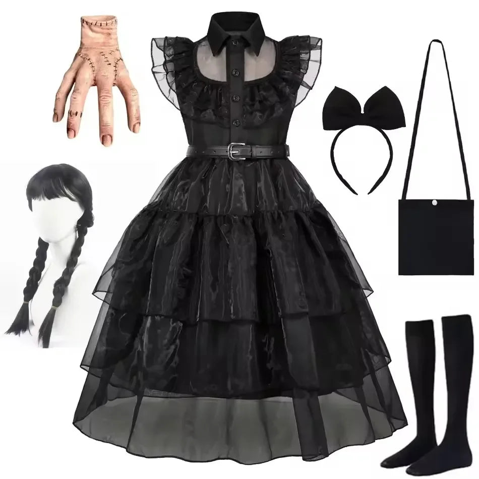 Black Dress Girls Role Playing Halloween Costume Cosplay Apparel