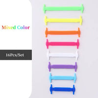 16pcs/pack Elastic No-Tie Silicone Shoelaces - Convenient, Stretchy and Flexible Laces for Sneakers Casual Shoes and Sports Shoe
