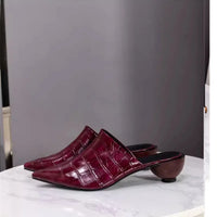 Sandals New European American Lady Slides Sexy Pointed Toe Ball Heel Slippers All Matched Women Summer Shoes Female Mules Shoe