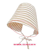 UPF50+ Striped Bucket Sun Hat, 56-58cm Adjustable Chin Tie Polyester Sun Hat for Beach, Hiking & Outdoor
