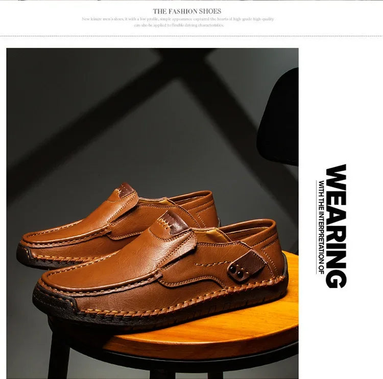 Mens Loafers Breathable Slip on Italian Driving Shoes Chaussure Homme Genuine Leather Men Handmade Casual Shoes