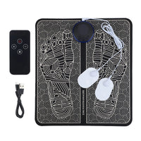 Electric EMS Foot Massager Pad Muscle Stimulator Foldable Cushion 8 Modes 19 Levels Improve Blood Circulation Relief Pain
