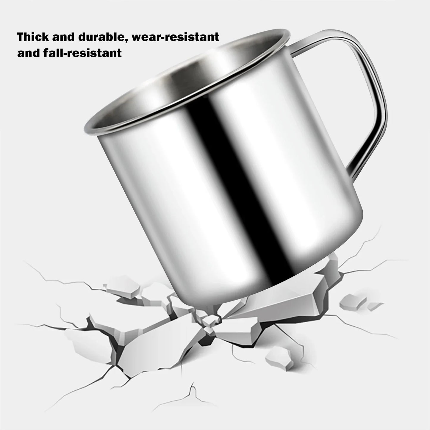 Stainless Steel Coffee Mugs Insulated Coffee & Tea Cup with Handles Shatterproof 200mL Metal Cup Mug Kitchen Accessories