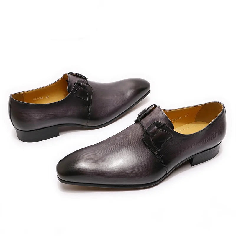 Business Casual Men's Shoes Size 38-47 Gradient Color Calfskin Leather Low Top Breathable Wear-Resistant Fashionable Shoes