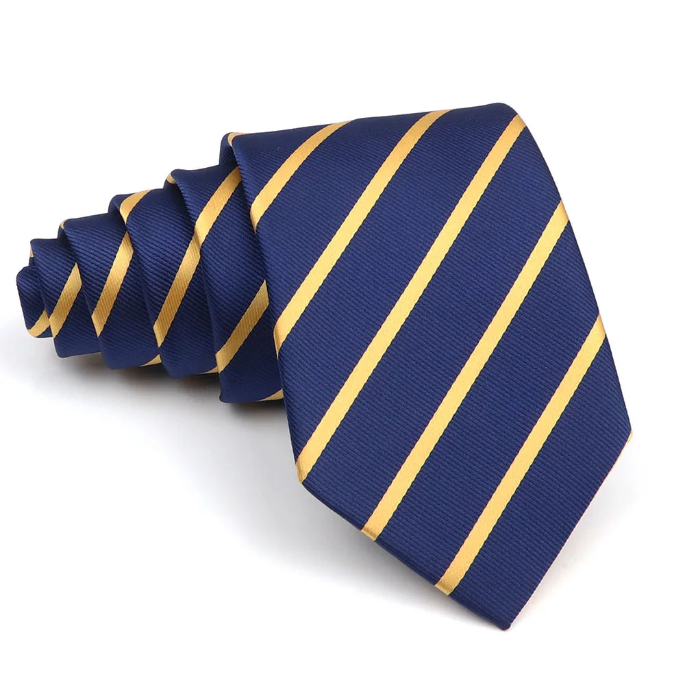 New Striped Tie Men's 8cm Ties Business New Year Gift Classical Necktie Office Accessories Men Costume Daily Wear Wedding Party