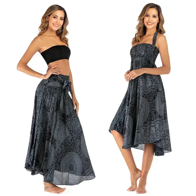 Sexy Summer Long Boho Bottom Women Skirt Vintage Casual Ropa Mujer Faldas Loose Fashion y2k Maxi Skirts Woman Clothing Saia Jupe