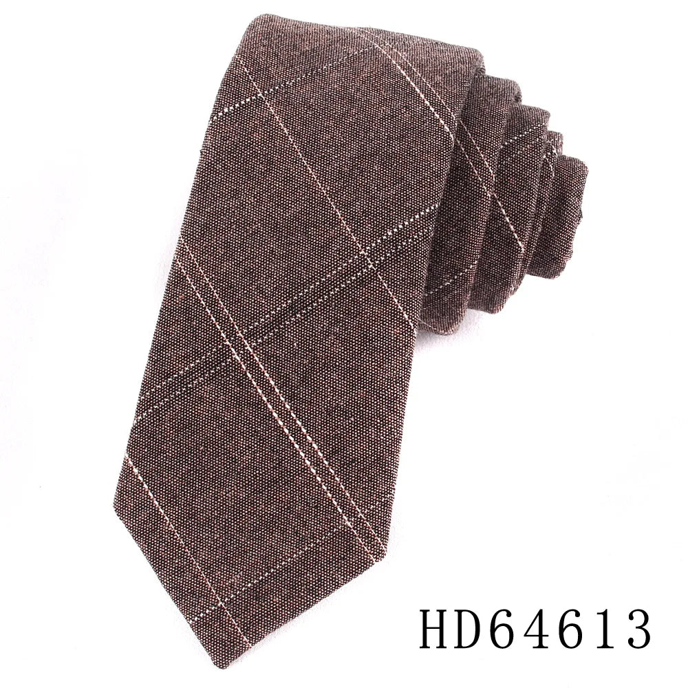 Cotton Skinny Tie For Men Women Casual Plaid Neck Tie For Party Business Wedding Neckties Adult Suit Slim Neck Ties For Gifts