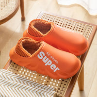 Winter Men Indoor  Warm Slippers Plush Waterproof Anti slip Cotton Shoes For  Women Slip-on Casual Snow Walking Loafers