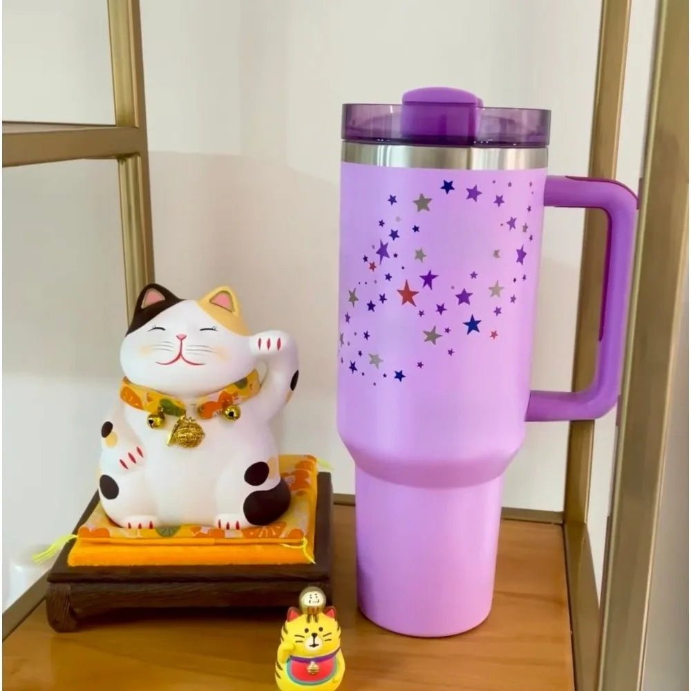 40oz 304 Stainless Steel Insulated Water Bottle Thermal Coffee Car Cup Cold Hot Mugs Vacuum Flask With Straw