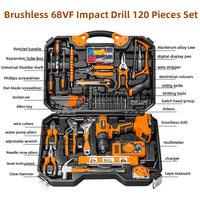 68VF Brushless Cordless Drill Complete Tool Kit Toolbox Electric Tool Set