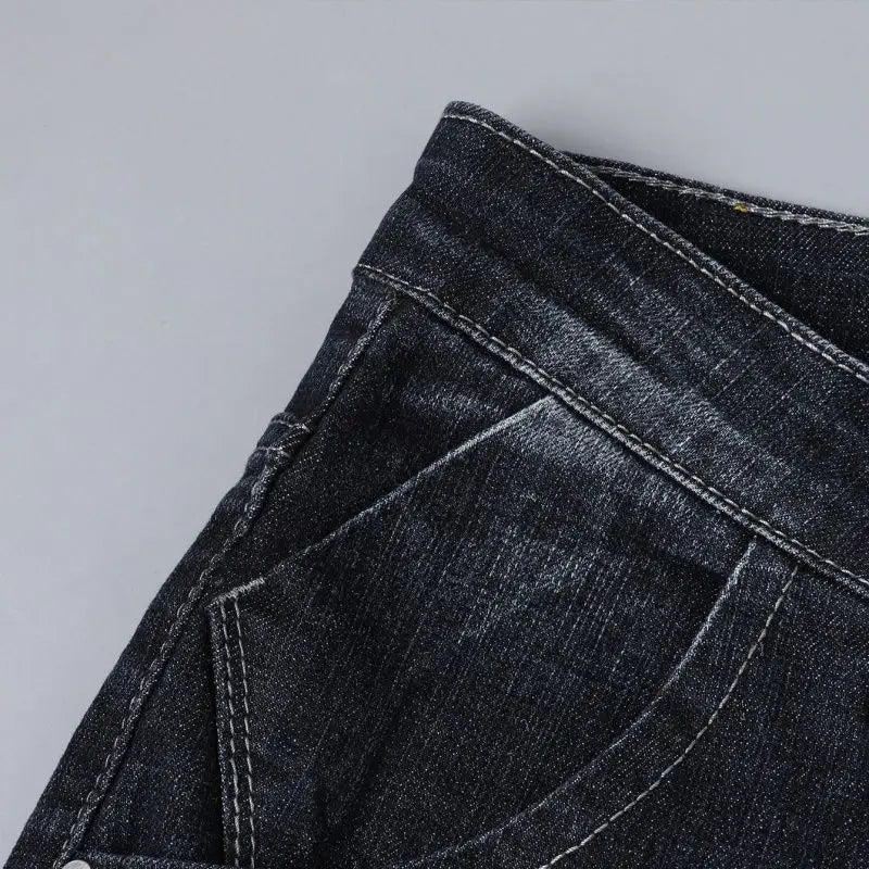 Men's jeans stretch fashionable black pants slim fit straight leg pants