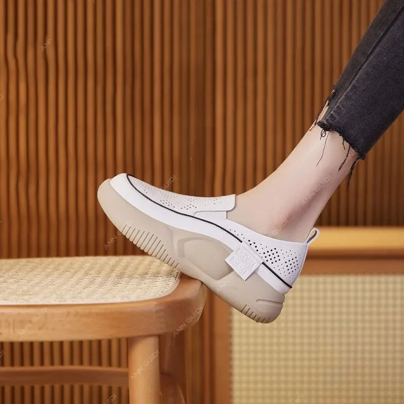 Women Platform Shoes Casual Slip on Shoes Fashion Loafers Ladies Sneakers Chaussure Soft-soled Femme Loafers Woman Sneakers