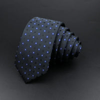 Men's Classic Skinny Stripe Necktie Red Navy Blue Ties Jacquard Woven Solid Plaid Dots Tie Daily Wear Cravat Wedding Party Gift