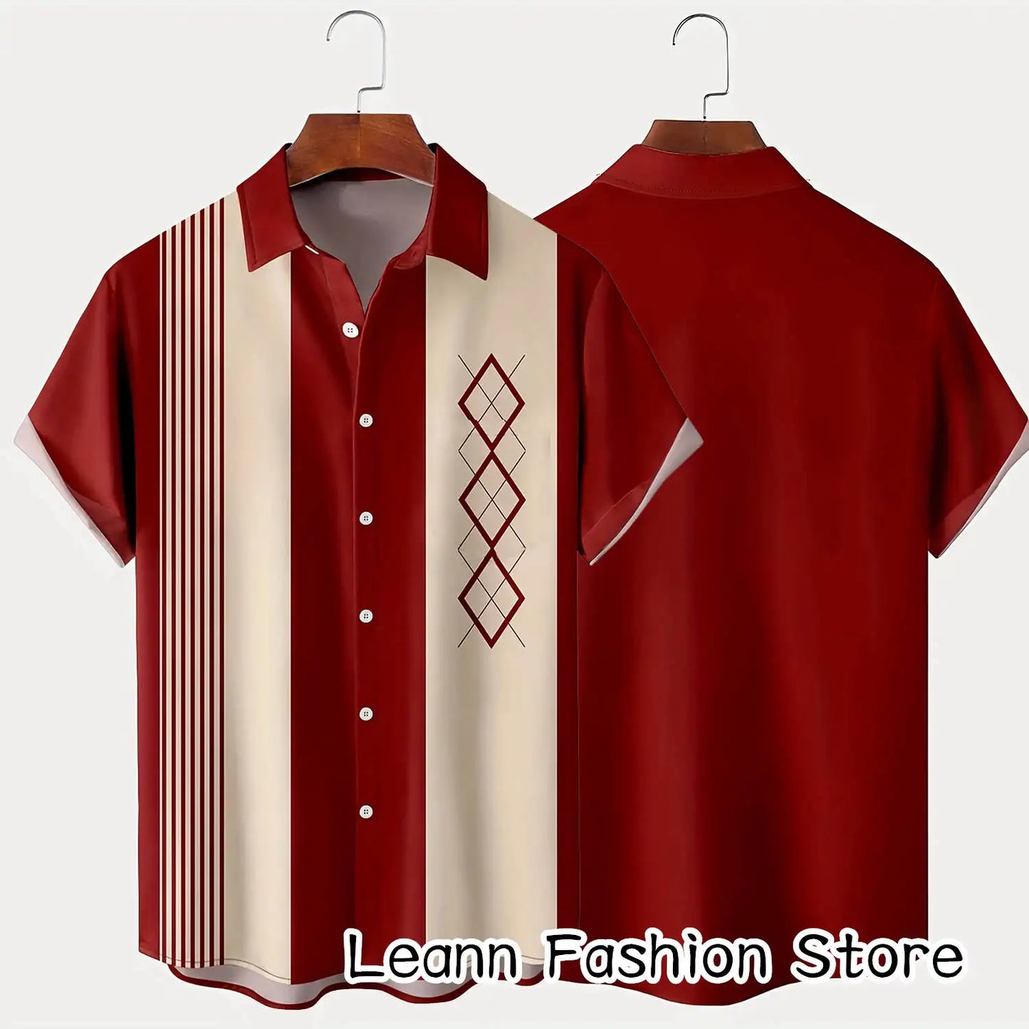 Men Summer Poker Symbol Stripe Print Shirt Casual Beach Short Sleeve Clothing Male Button Lapel Collar Shirt Fashion Leisurewear