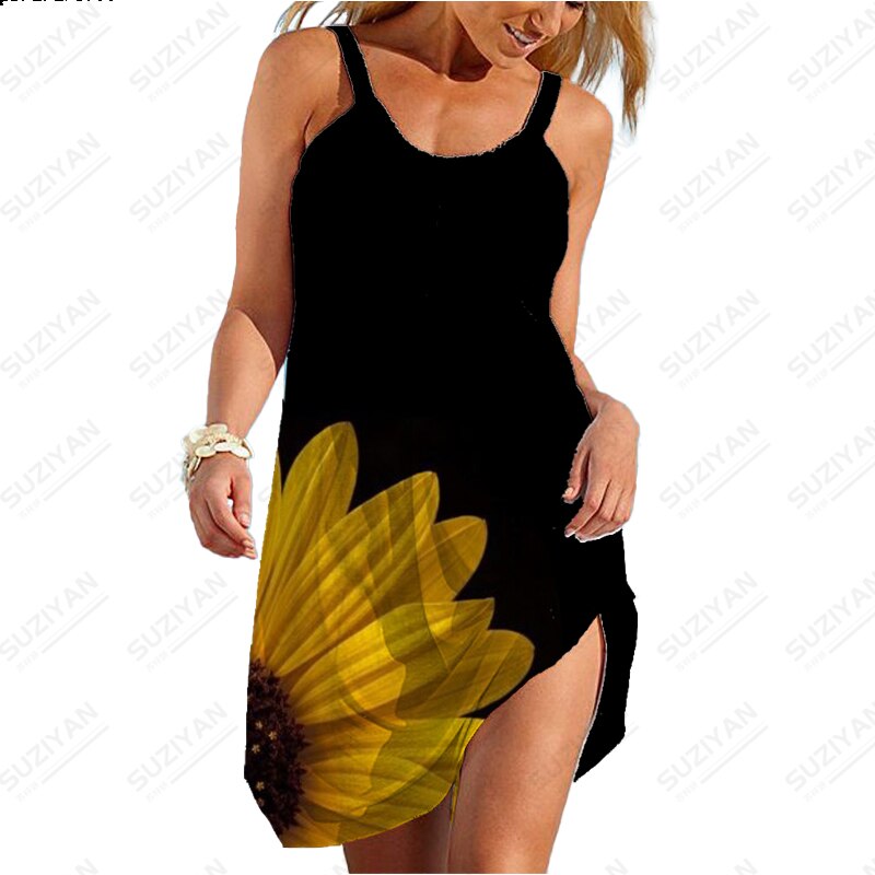 2023 Sexy New Hawaiian Fashion Short Skirt Women's Loose Round Neck Sexy Shirt