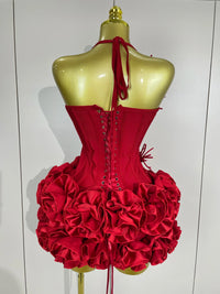 Sexy Halter Prom Gown Celebrity Club Two Piece Set Cocktail Elegant Women Fashion Luxury Birthday Party Red Black Bandage Outfit