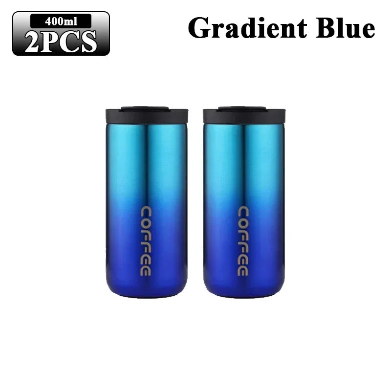 400ML Stainless Steel Coffee Cup Travel Thermal Mug Leak-Proof Thermos Bottle Tea Coffee Mug Office Business Style Thermos