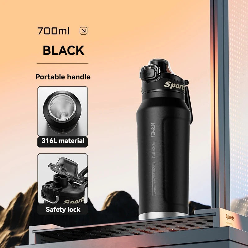 Insulated Cup Stainless Steel Outdoor Sports Water Bottle Thermal Mug Office and Home Keeps Cold and Heat Vacuum Flask