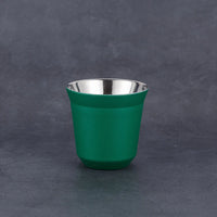 304 Stainless Steel Double-layer Coffee Cup Insulated Tea Cup Beer Cup Painted Espresso Cup Outdoor Portable Capsule Coffee Cup