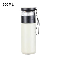 Insulated Cup with Filter Stainless Steel Tea Bottle Tea Infuser Vacuum Cup with Glass Infuser Separates Tea and Water 500ML
