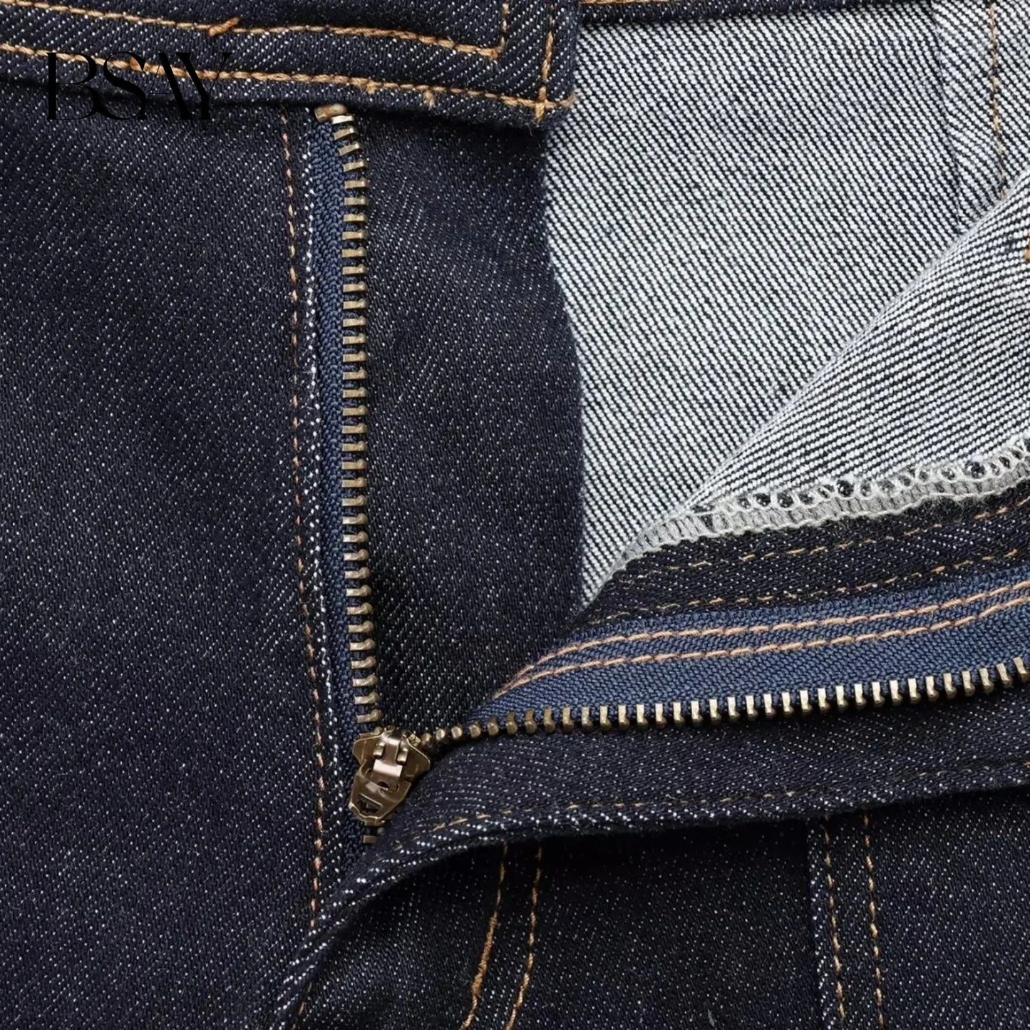 BSAY Jeans for Women Fashion Autumn Winter New Solid Color Pocket Loose Retro High Waist Wide Leg Pants Chic Female Trousers